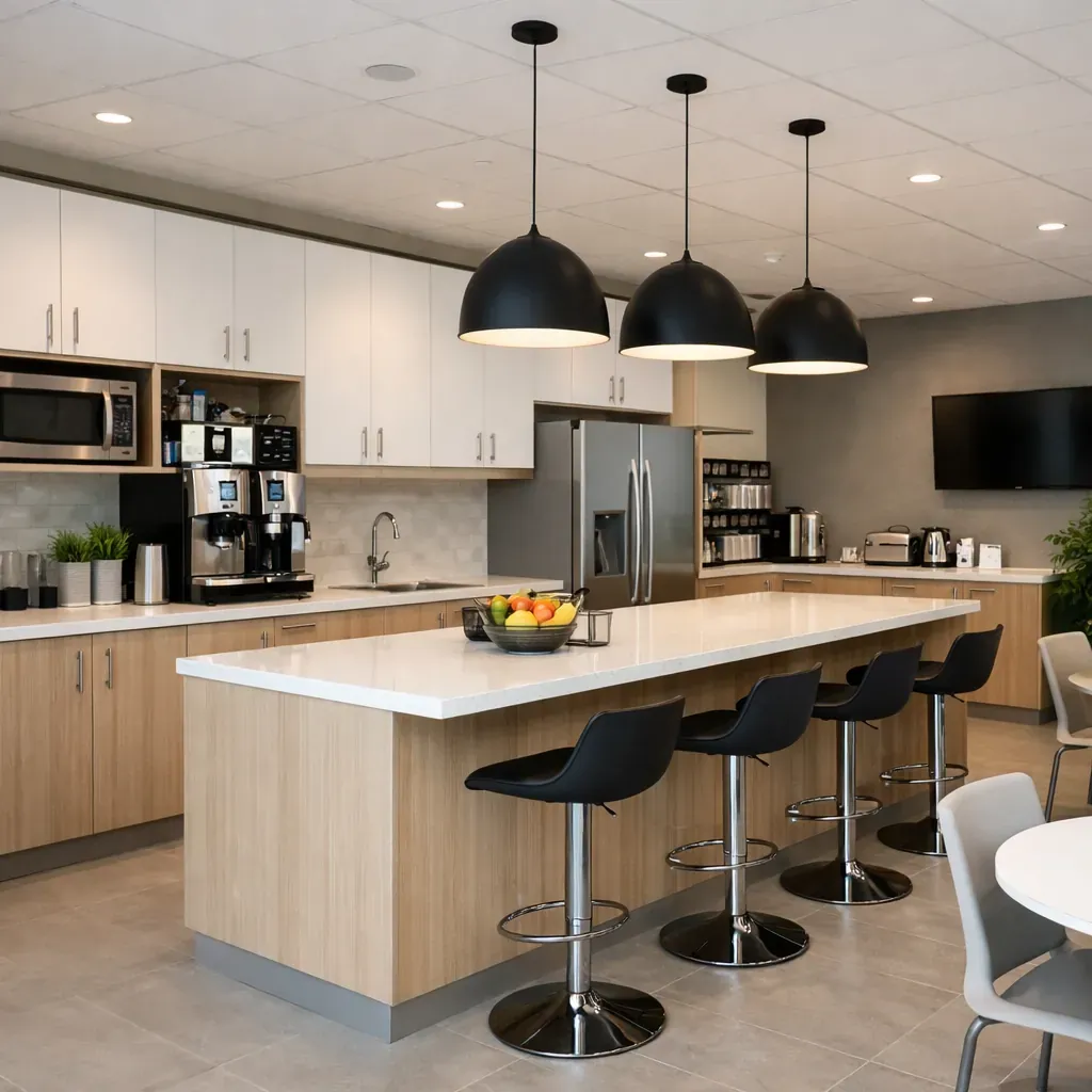 Espace cuisine d'entreprise propre