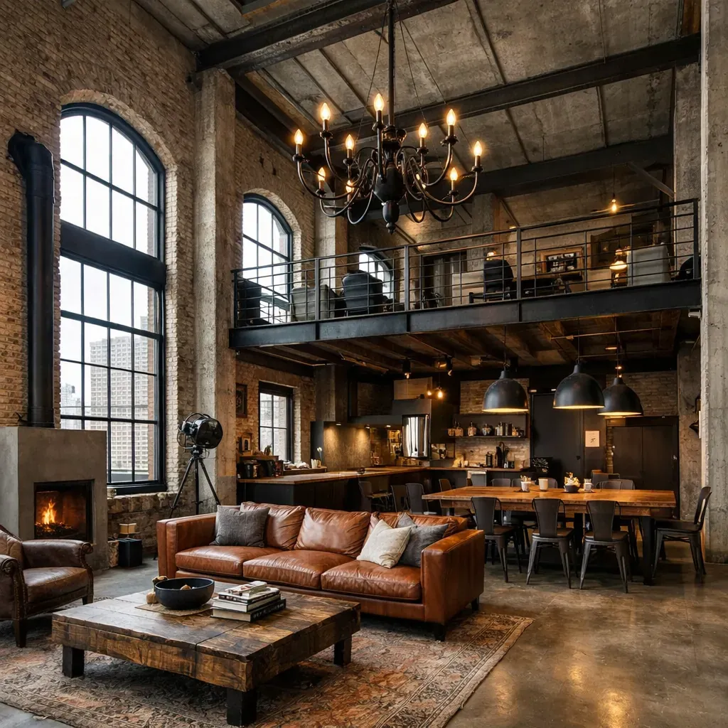 Loft industriel avec grande hauteur sous plafond