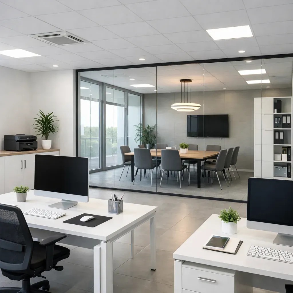 Espace professionnel impeccablement propre