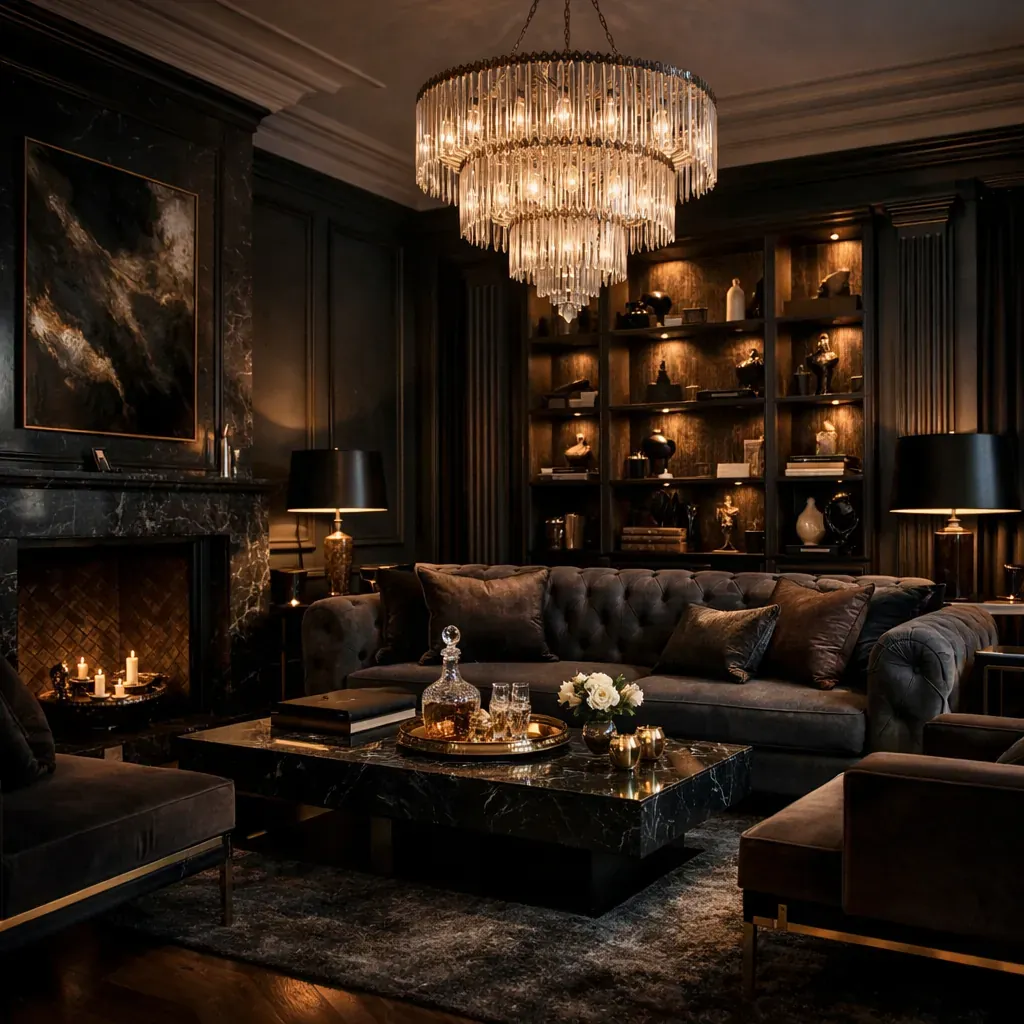 Intérieur luxueux sombre