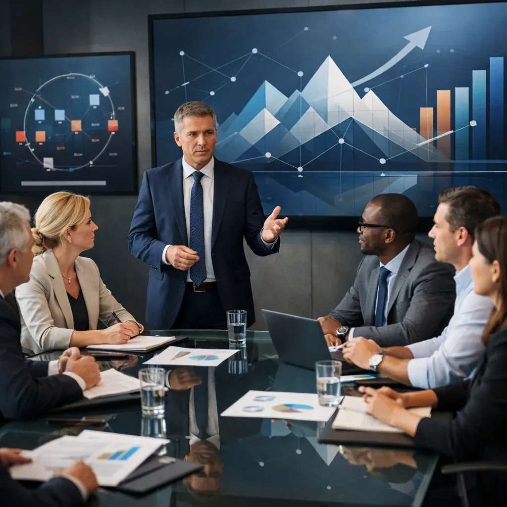 Réunion stratégique corporate abstraite
