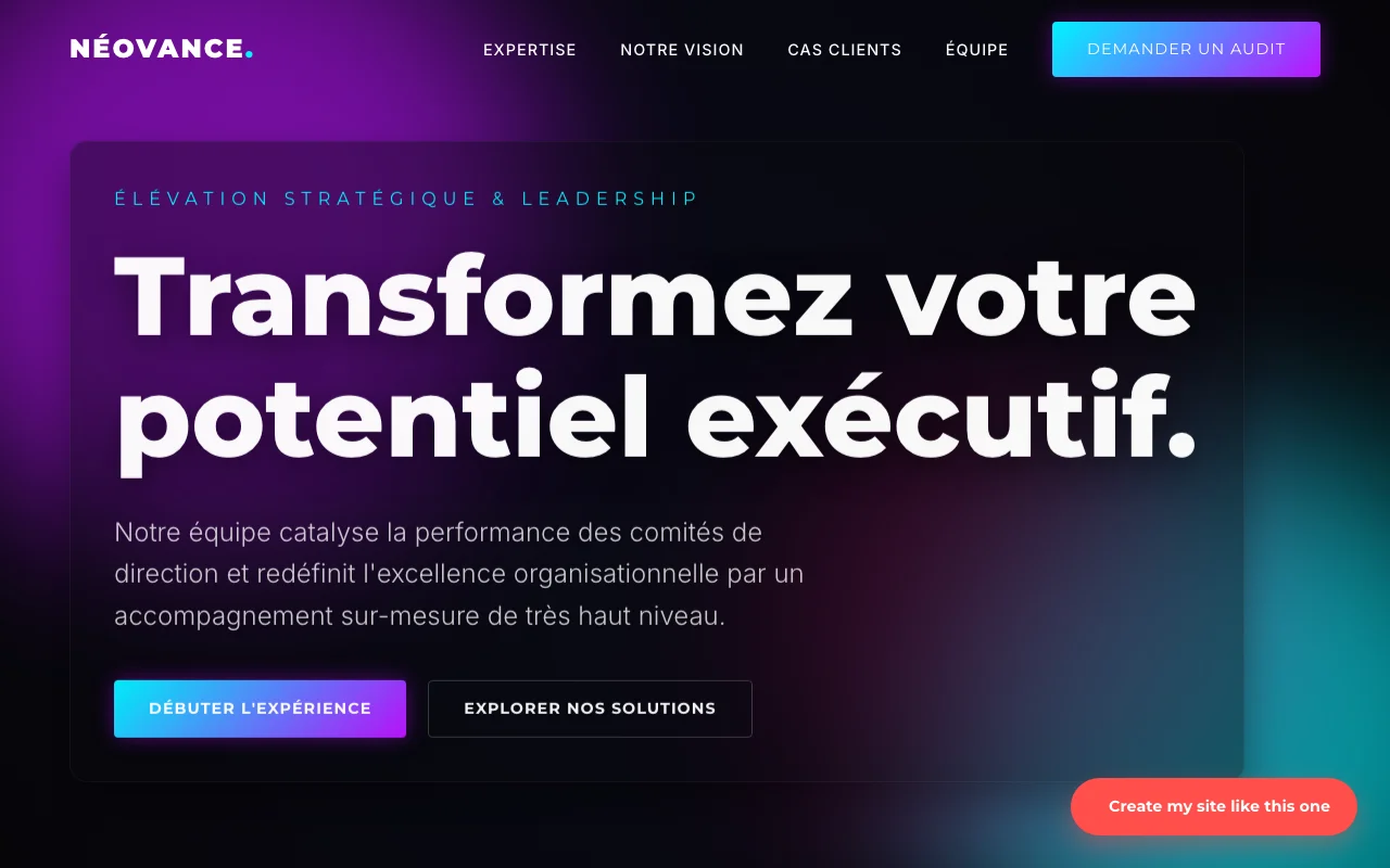 Site d'entreprise — Cinématique