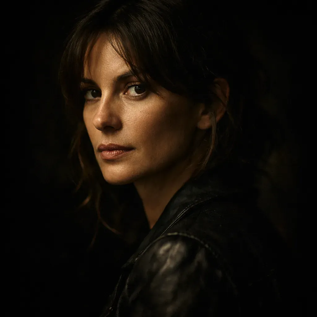 Portrait femme éclairage sombre