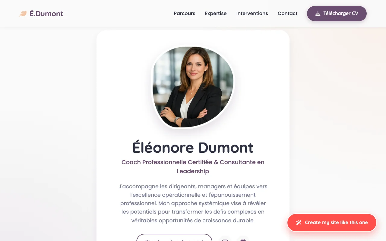 CV professionnel — Chaleureux