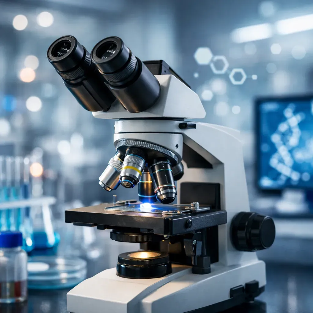 Microscope et environnement laboratoire abstrait