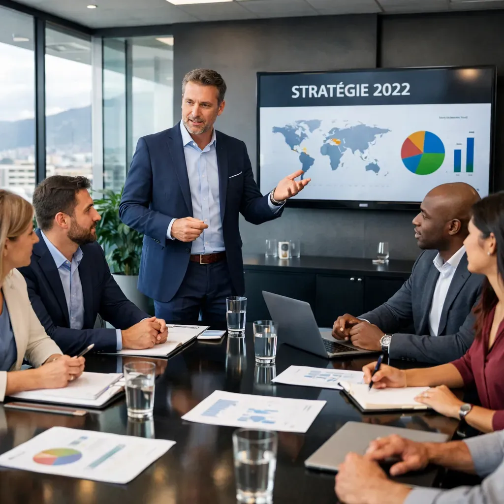 Réunion stratégique dans des bureaux modernes