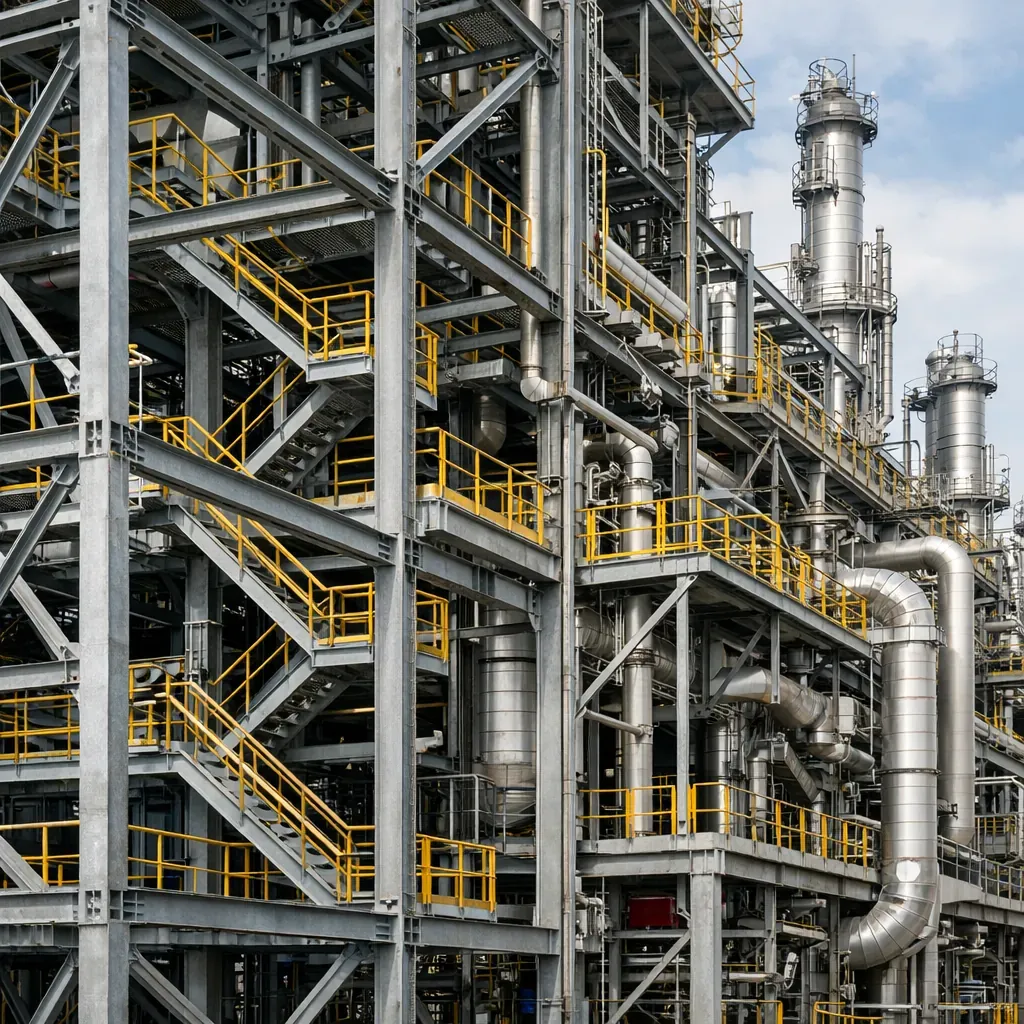 Structure métallique d'un complexe industriel