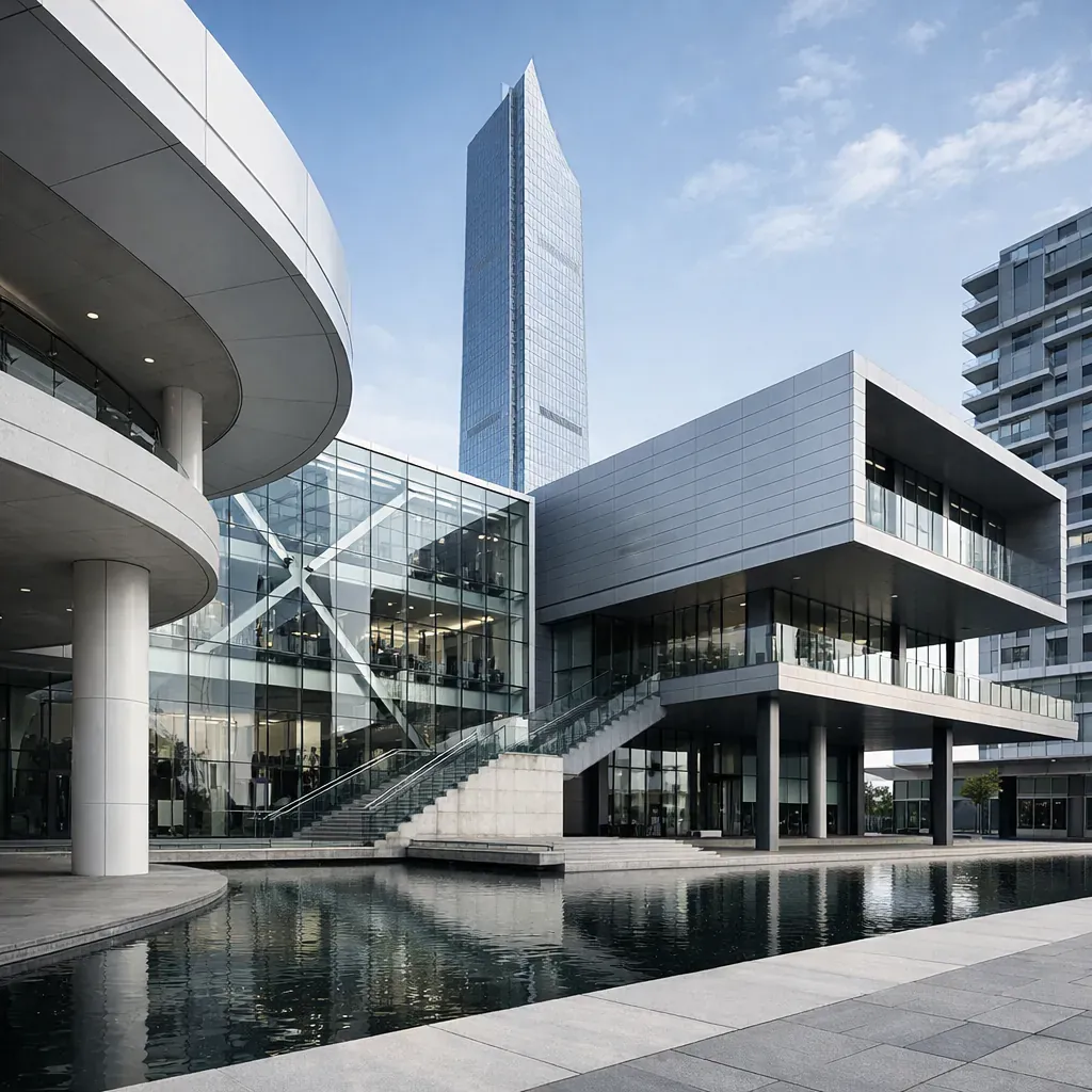 Architecture moderne et structure de bâtiment
