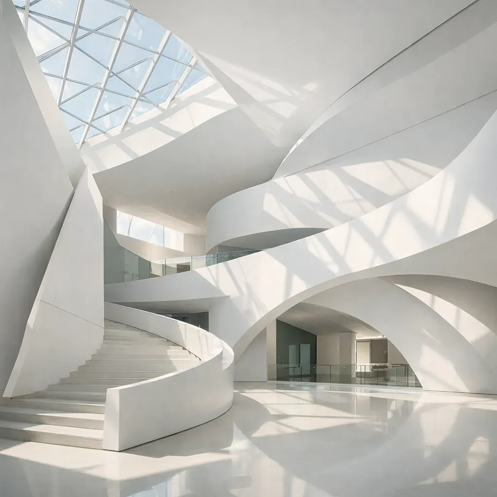 Architecture abstraite moderne et lumineuse