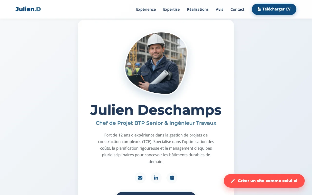 CV professionnel — Boutique
