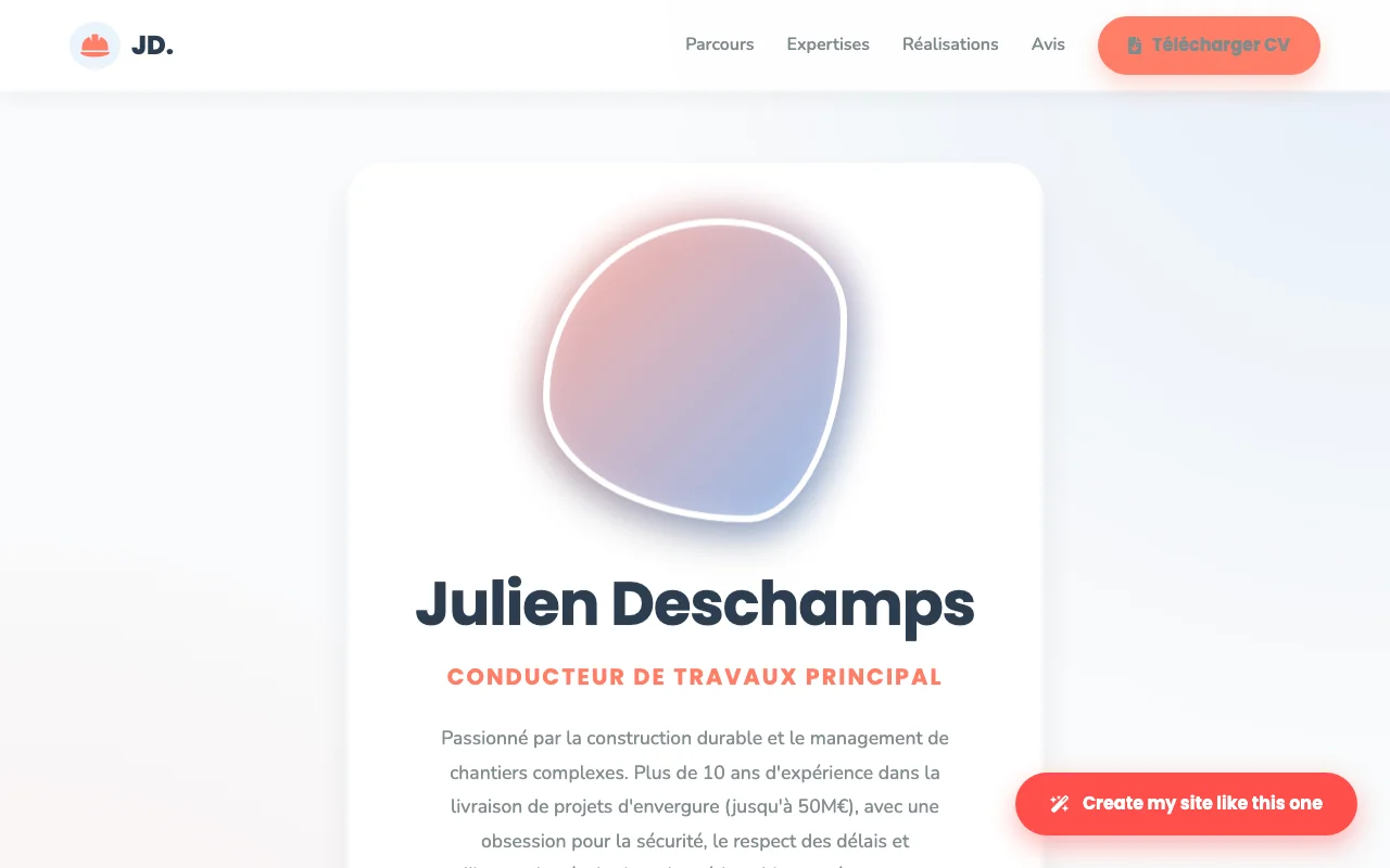 CV professionnel — Chaleureux