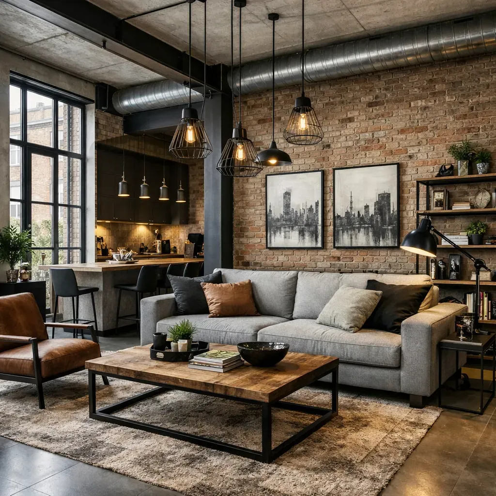 Intérieur moderne de style industriel