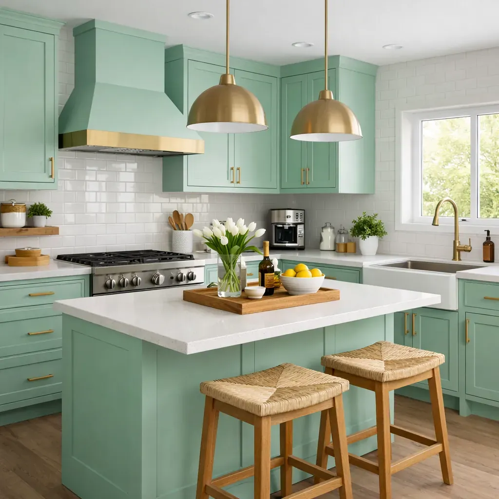 Cuisine moderne vert menthe