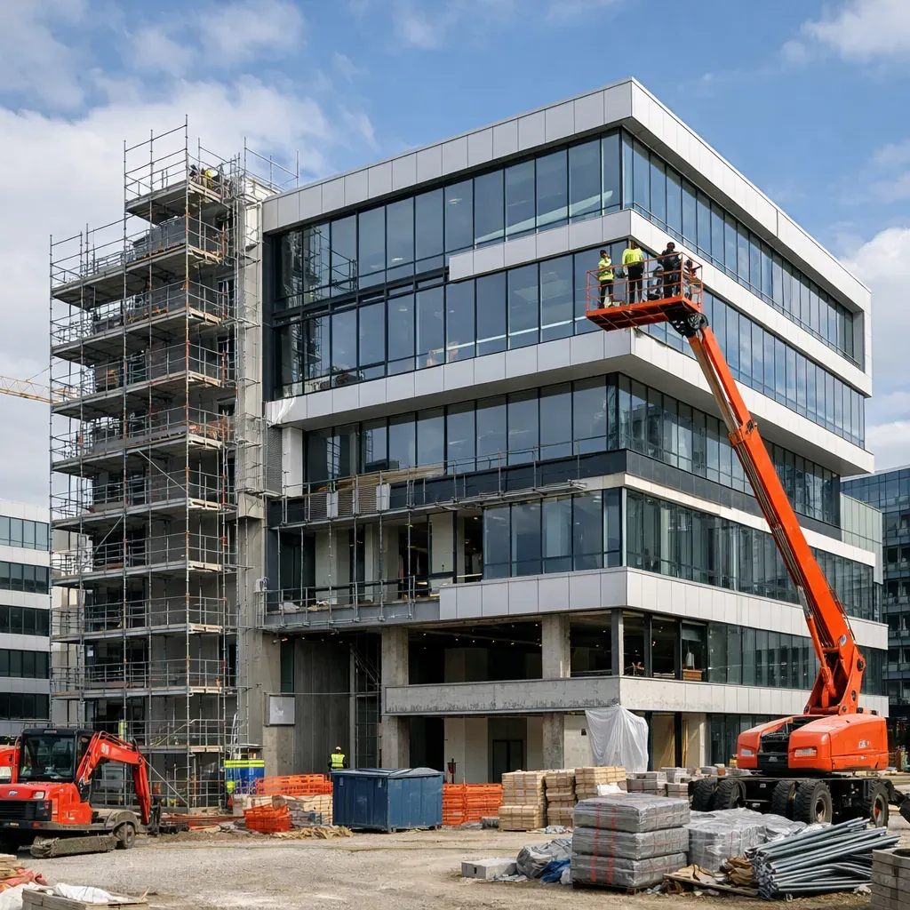 Bâtiment et architecture moderne en cours de rénovation