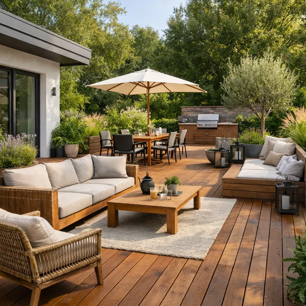 Aménagement de terrasse extérieure en bois