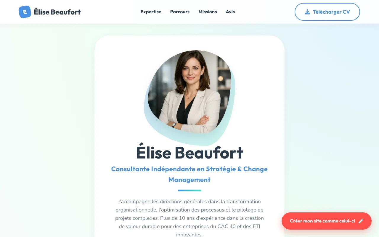 Professional CV — Warm