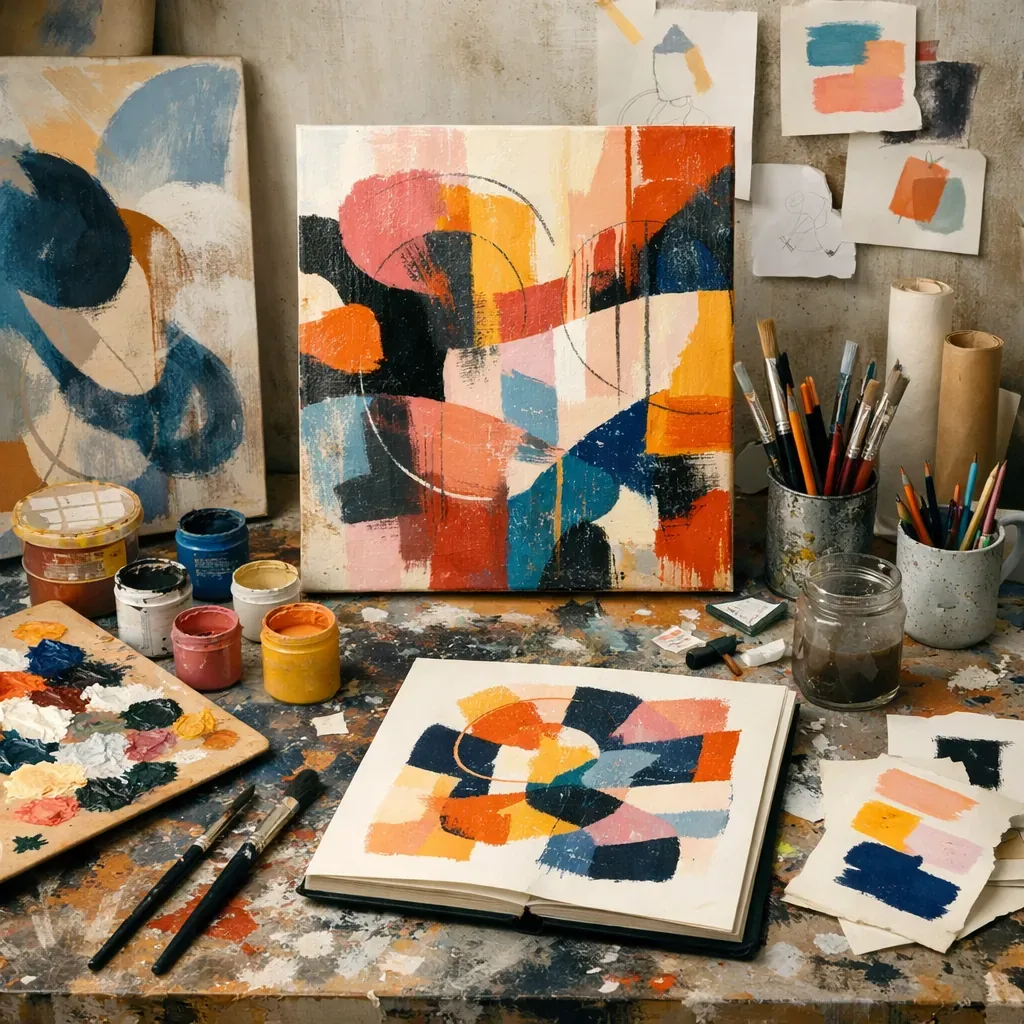 Espace de travail créatif abstrait