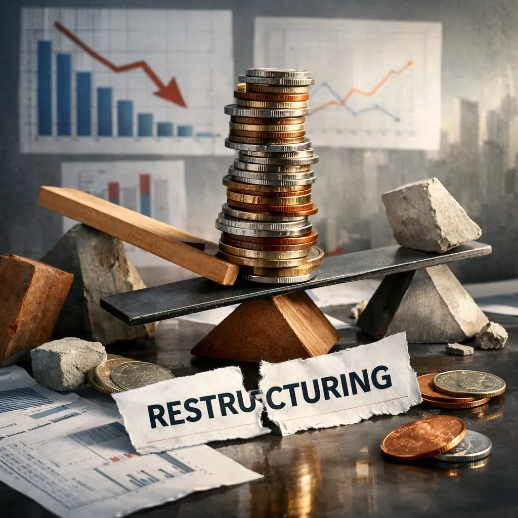 Abstract concept for financial restructuring