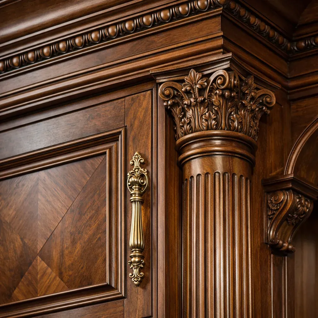 Détail architectural de menuiserie haut de gamme