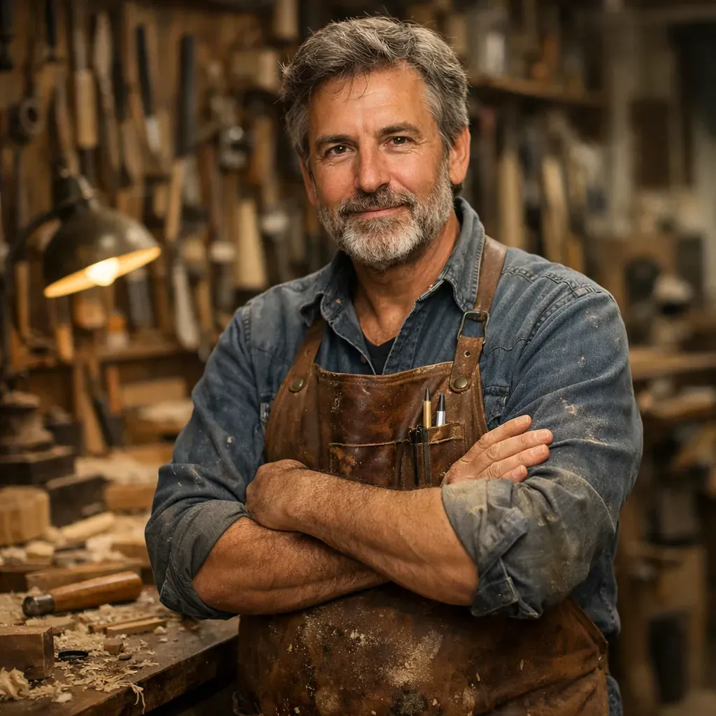 Portrait d'un artisan dans son atelier