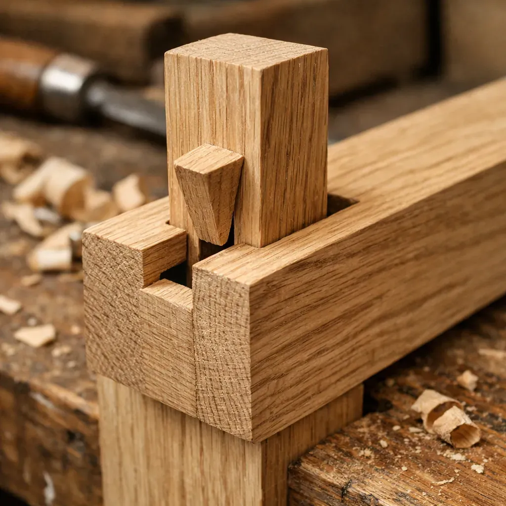 Détail d'assemblage en menuiserie