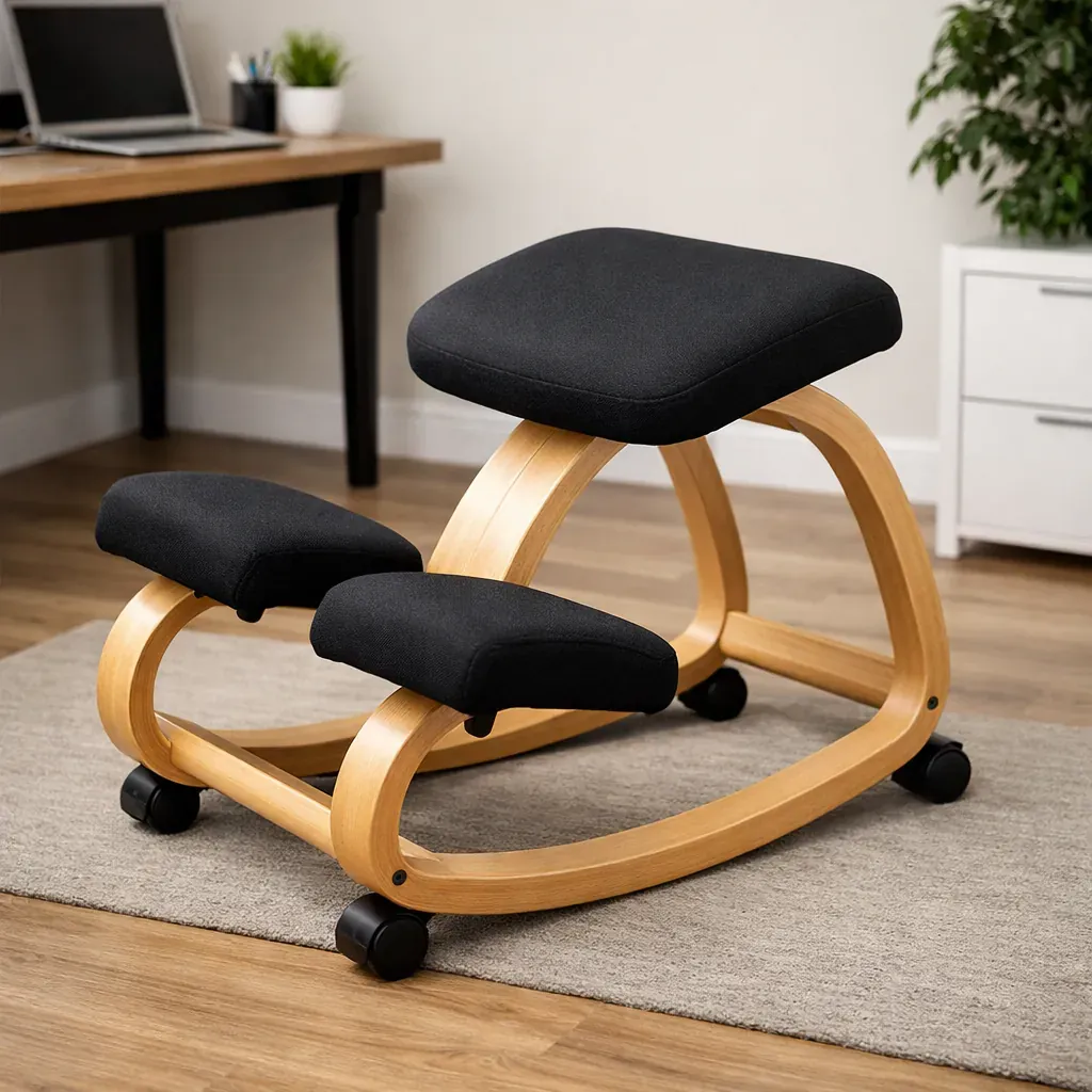 Chaise ergonomique en bois courbé