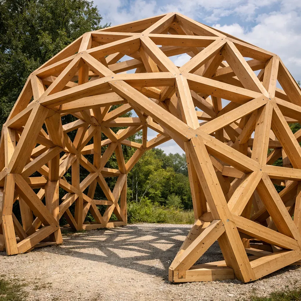 Structure en bois géométrique