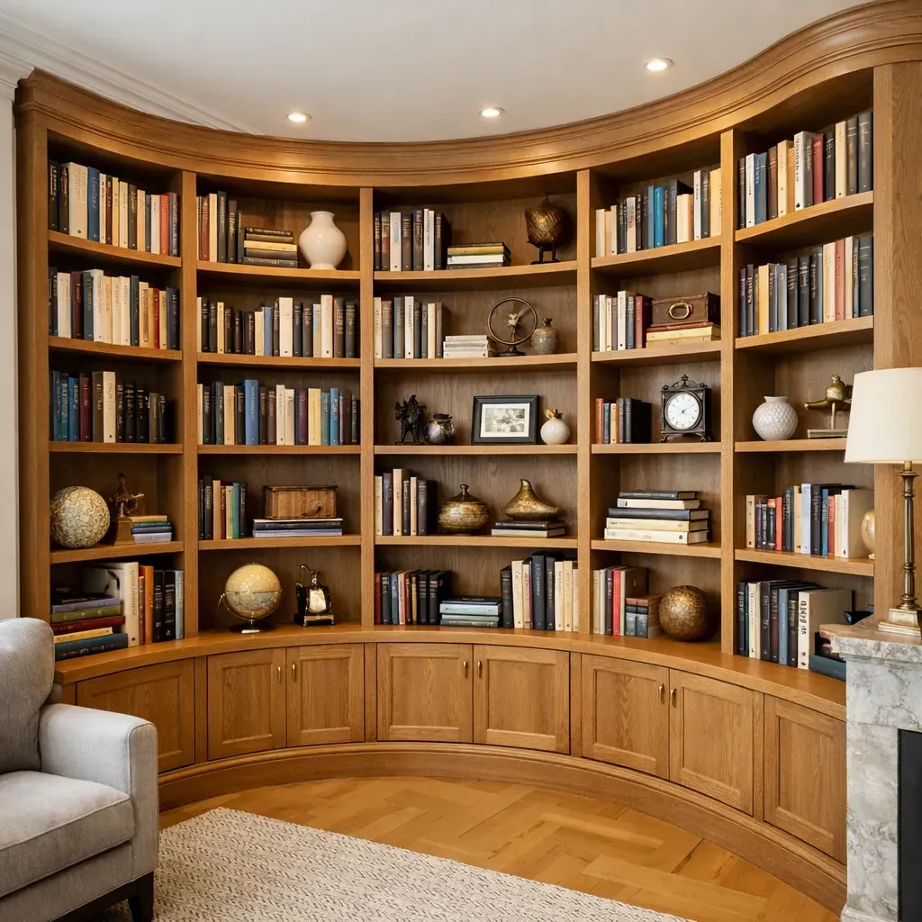 Bibliothèque sur mesure courbée
