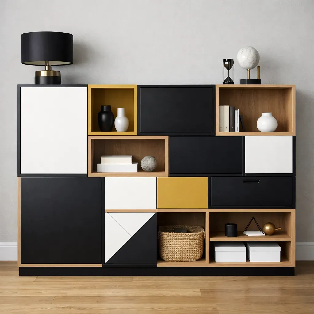 Mobilier de rangement géométrique