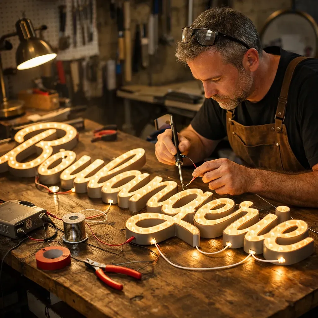 Création d'une enseigne lumineuse artisanale