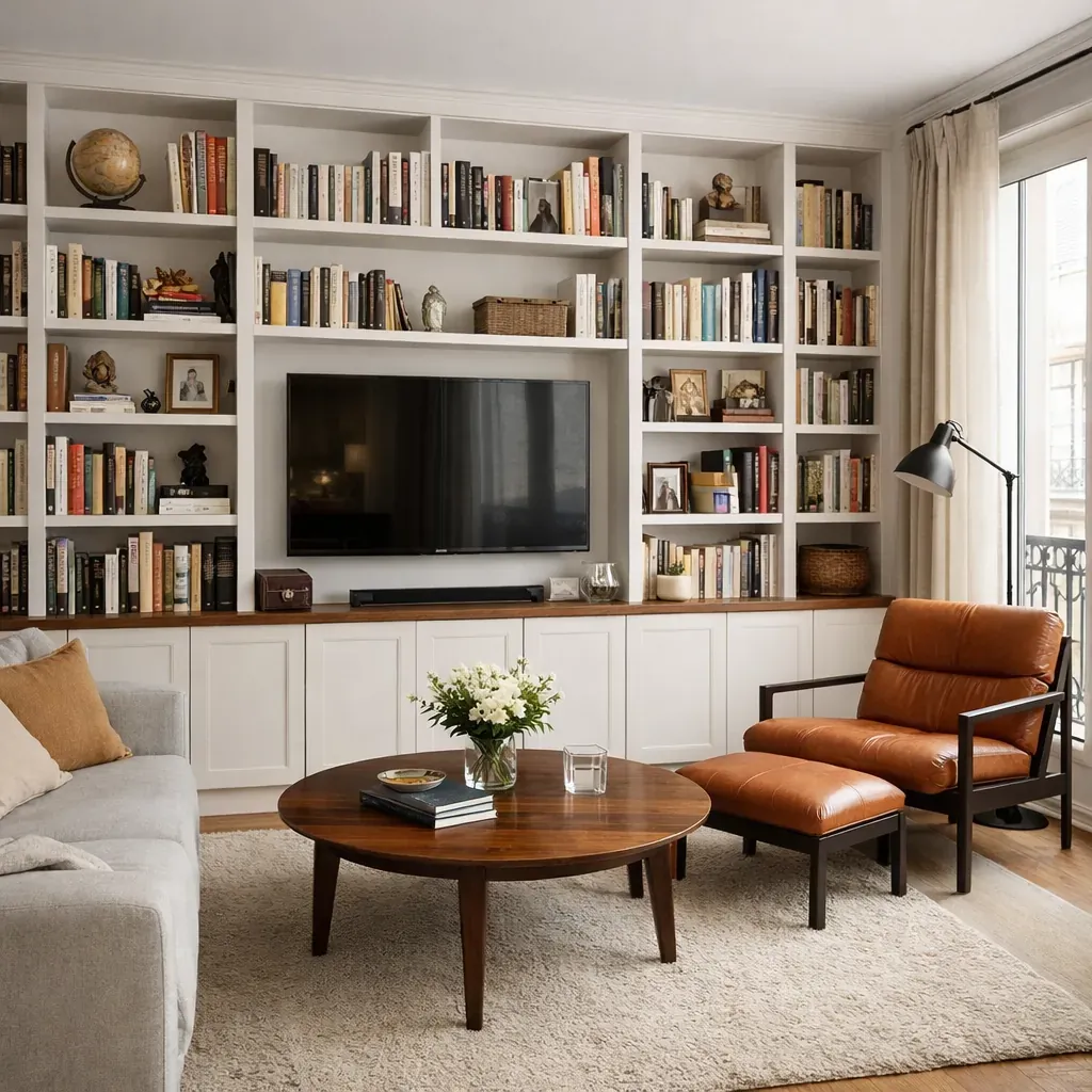 Bibliothèque sur mesure appartement