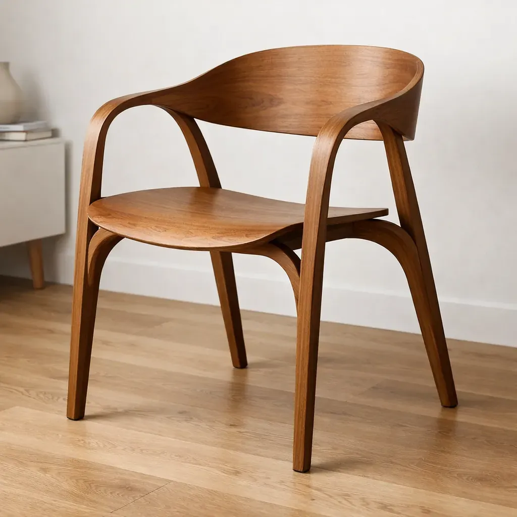 Chaise en bois courbé au design moderne