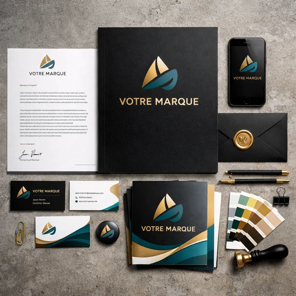 Espace de travail d'un designer avec palette de couleurs