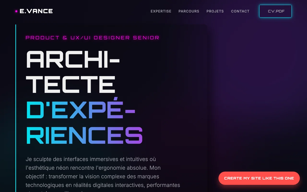 CV professionnel — Cinématique