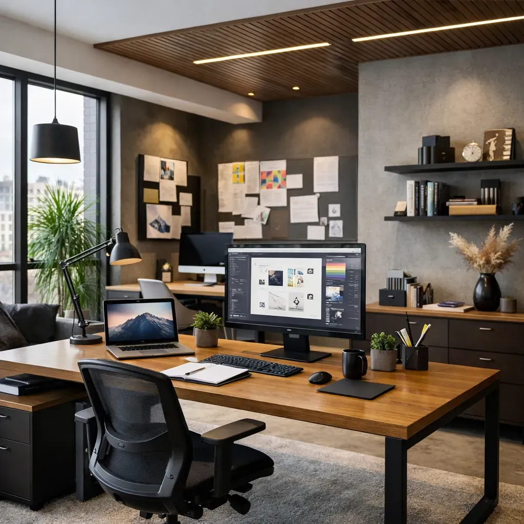 Espace de travail design moderne