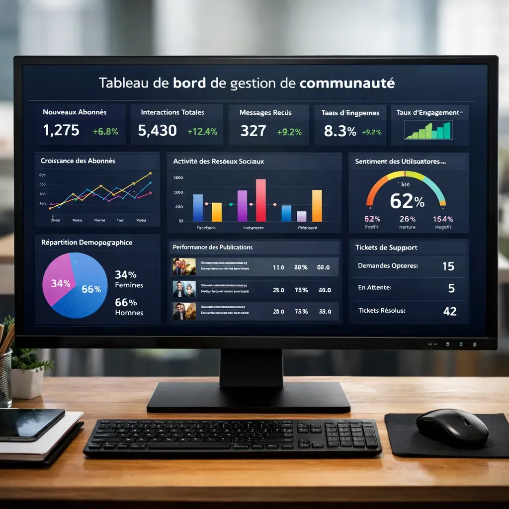 Tableau de bord de gestion de communauté