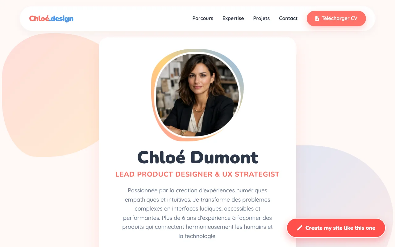 CV professionnel — Chaleureux