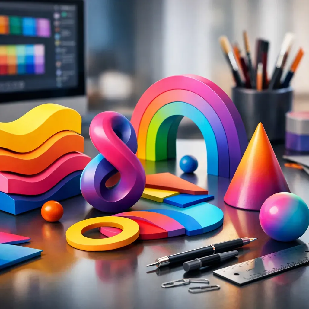 Abstract colorful shapes representing creative design