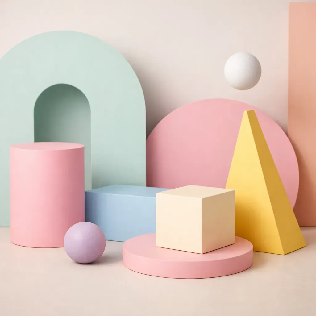 Pastel geometric composition
