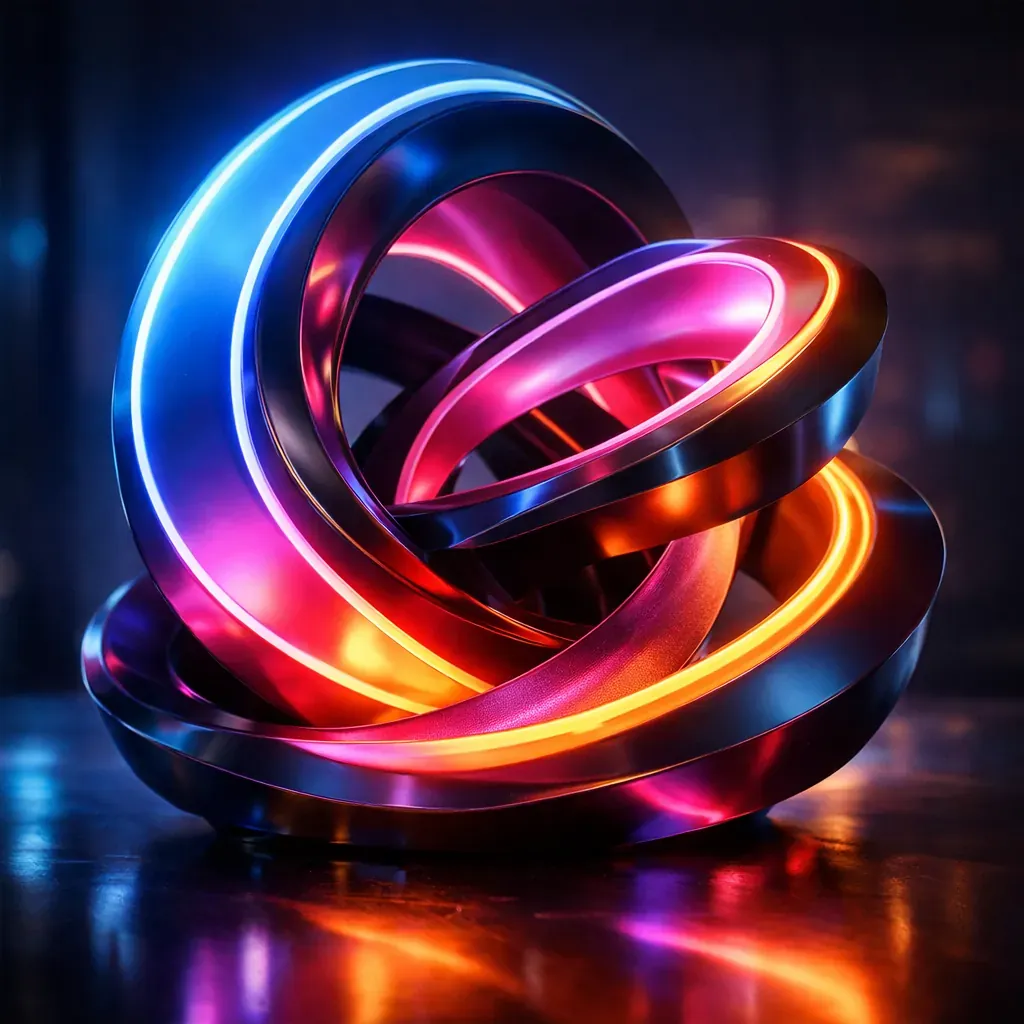 Abstract 3D Shape Neon