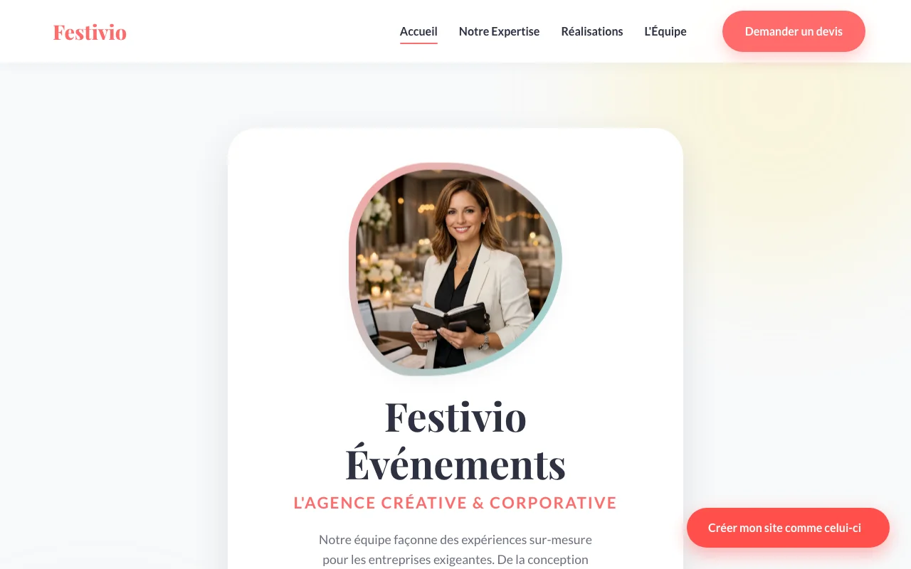 Site d'entreprise — Chaleureux