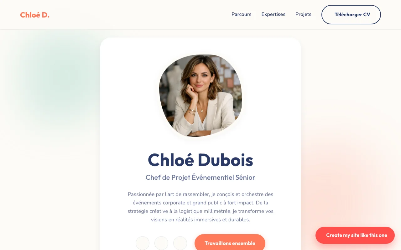 CV professionnel — Chaleureux