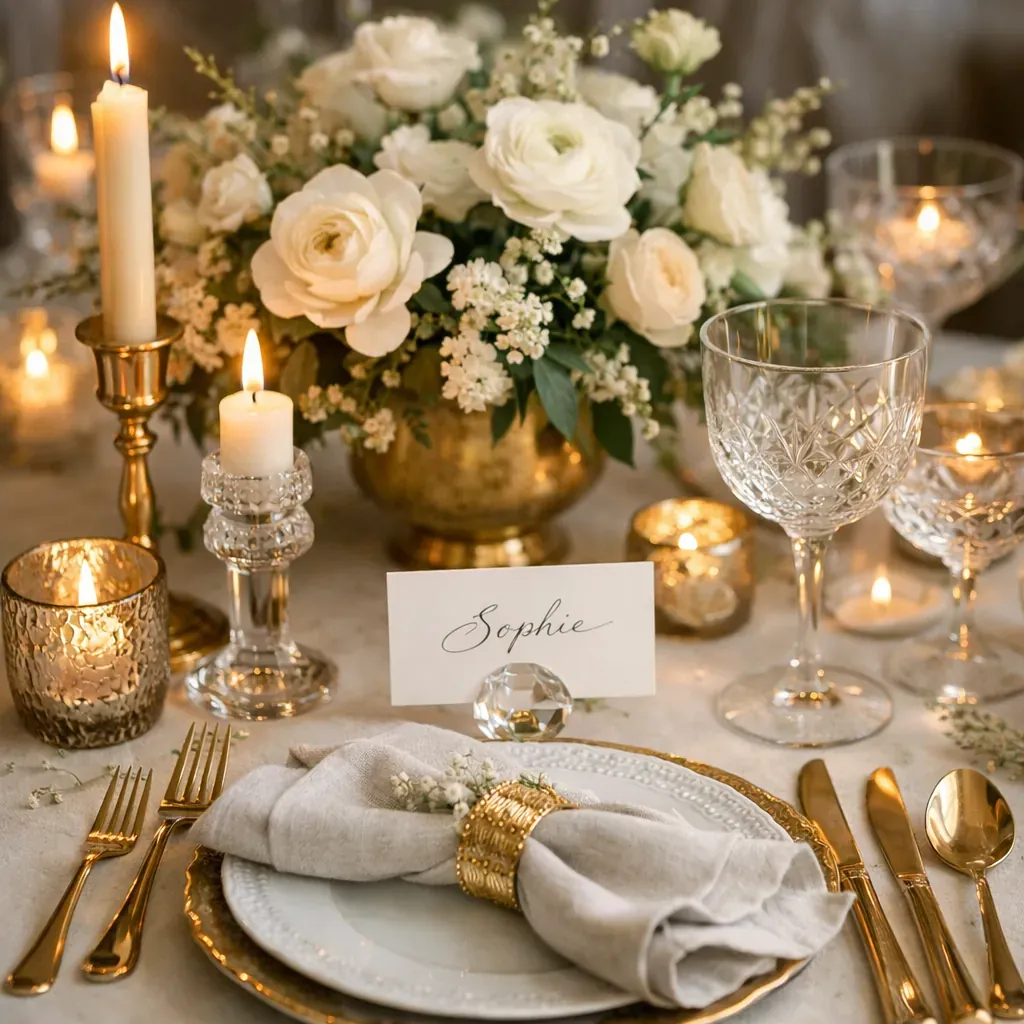Détails de décoration de table élégants