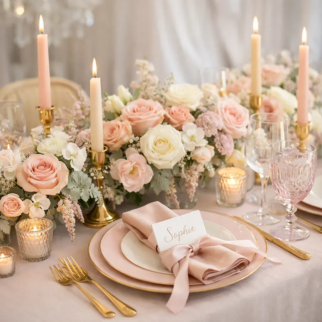 Décoration de table pastel élégante pour événement