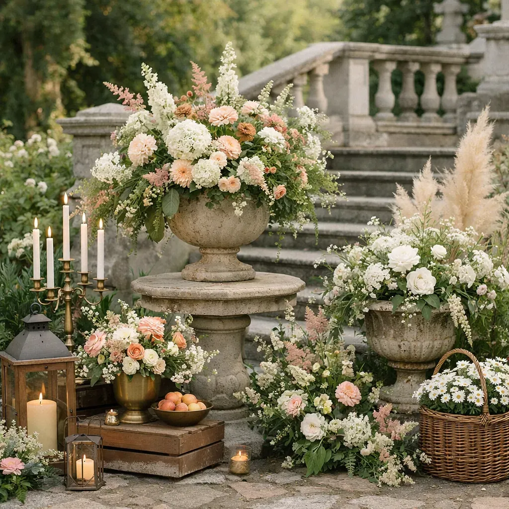 Mise en scène florale extérieure