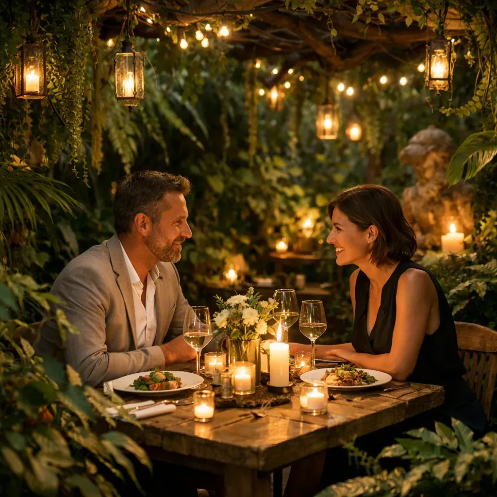 Dîner intime dans un cadre végétal