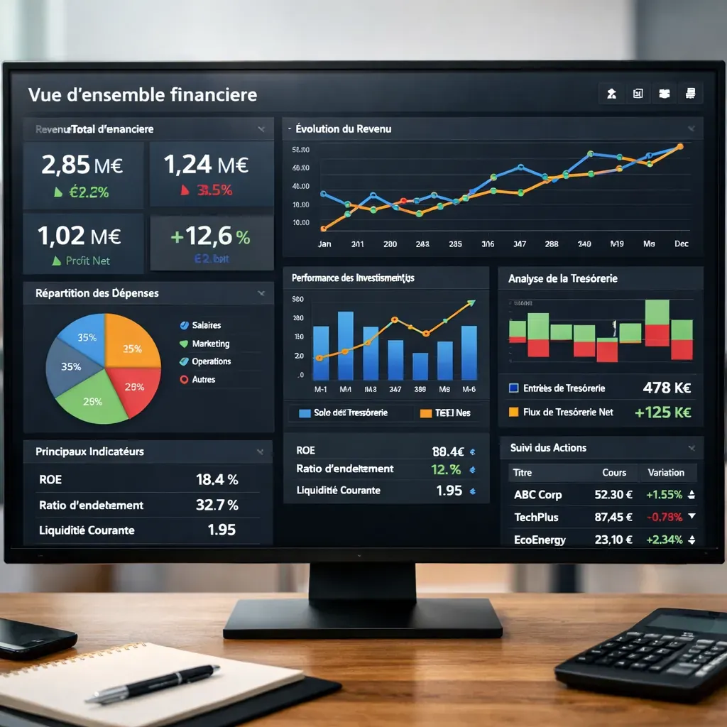 Tableau de bord de données financières
