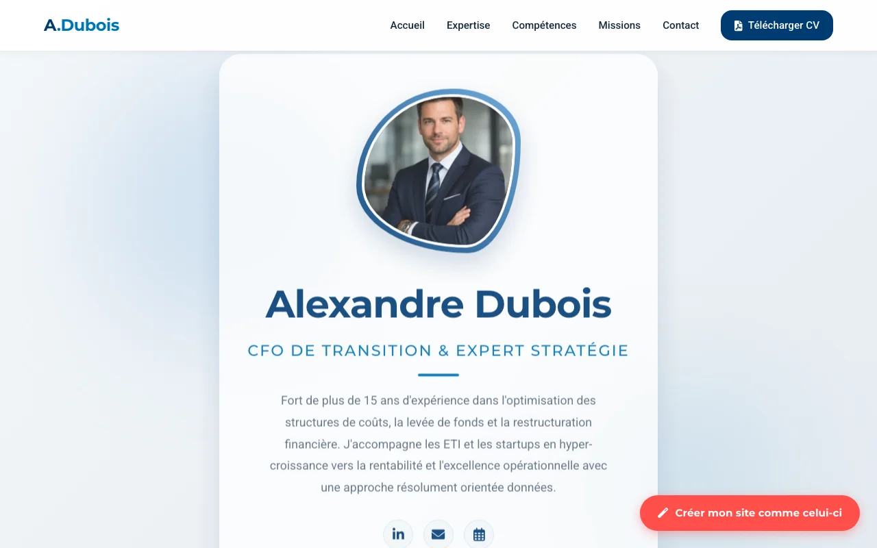 CV professionnel — Boutique