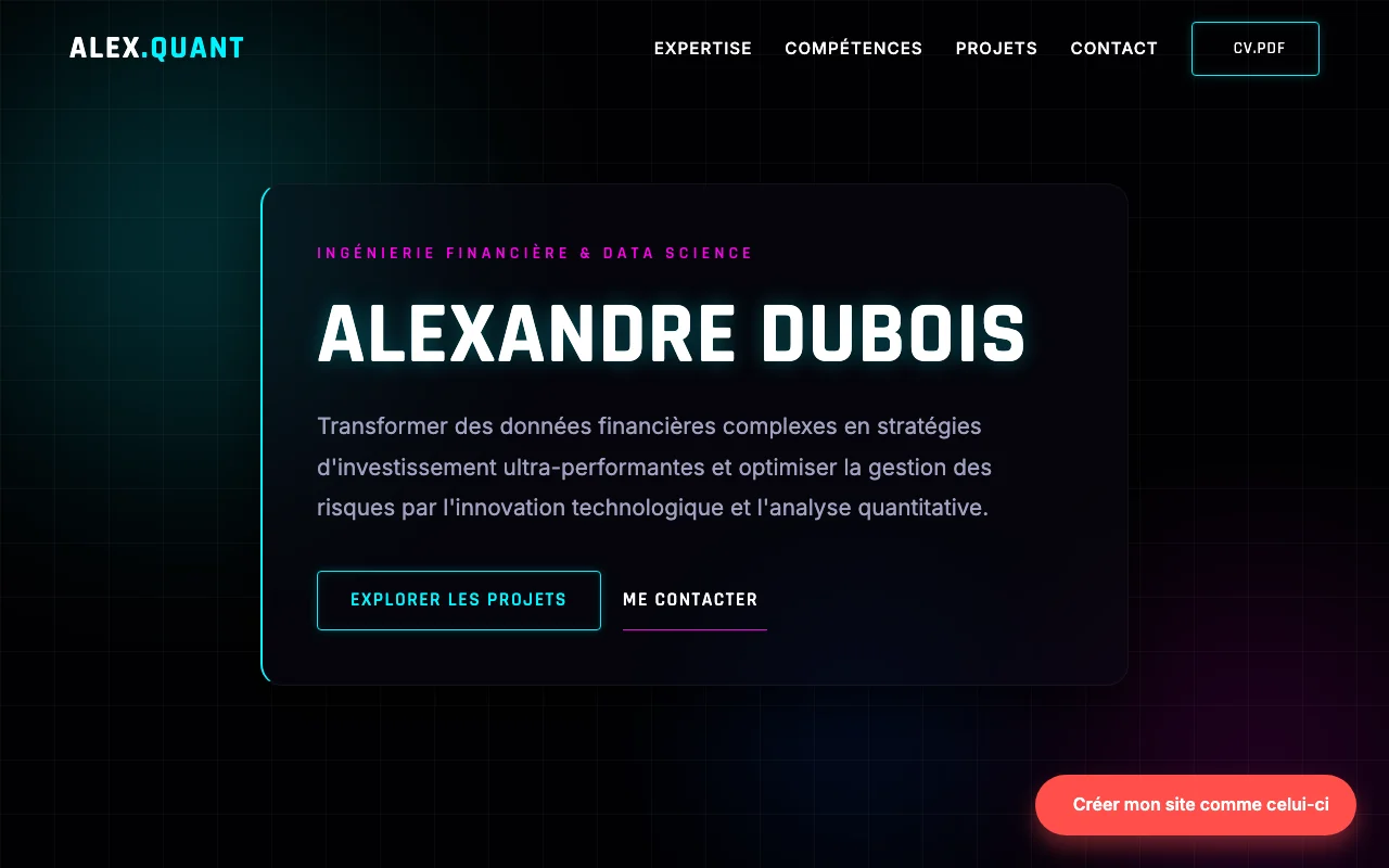 CV professionnel — Cinématique