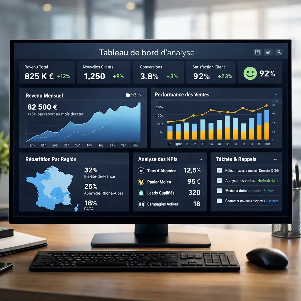 Tableau de bord et interface de gestion moderne